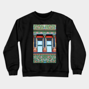 Town Hall Window With Monkeys Crewneck Sweatshirt